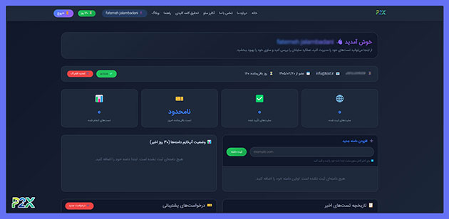 نمای کلی داشبورد