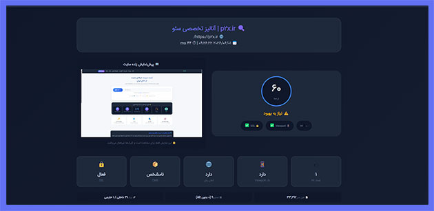 پس از آنالیز؛ بخش‌های مختلف گزارش