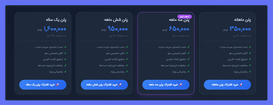 انواع پلن‌های اشتراک